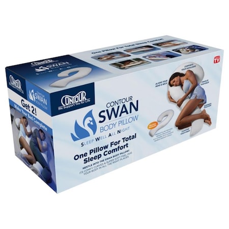 As Seen On Tv As Seen On TV Contour Swan Body Pillow Polyester/Viscose Rayon 1 pk 30820RTM